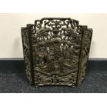 A carved Chinese table screen