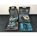 Four cased power tools - Xpro rotary hammer drill,