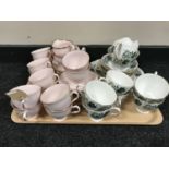 A tray of Queen Anne bone china tea service and one other