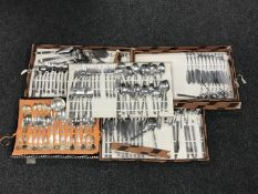 Five boxes of stainless steel cutlery CONDITION REPORT: The first box/tray is