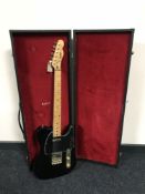 A Hohner telecaster electric guitar in carry case CONDITION REPORT: Would generally