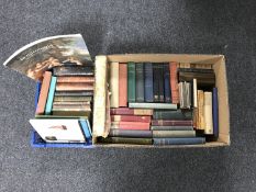 A box and crate of antiquarian volumes - 19th century leather bound volume "Moores music",