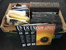 A box of The Unexplained and the Wide World magazines,