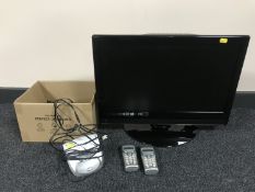 A Matsui 22 inch LCD TV DVD with remote and a Idect phone set
