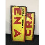 A mid 20th century "For your sake smoke Craven A" enamelled sign in two sections