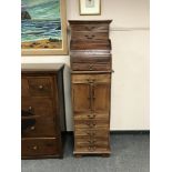 A Victorian style office storage chest with shutter front, width 49.