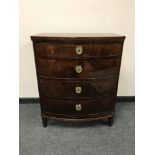 A 19th century mahogany bow-fronted four drawer chest, 90 cm.