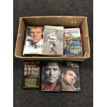 A box of hardback books - autobiography,