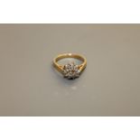 An 18ct gold diamond cluster ring,