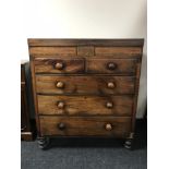 A Victorian mahogany five drawer chest