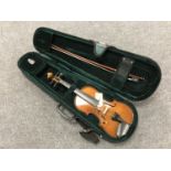 A child's violin and bow with carry case.