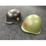 A German M34 type helmet, with later SS decal,