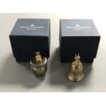 Two boxed sterling silver Northern Goldsmith baby's first tooth boxes