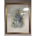 Elizabeth Scott - Moore : Felicity in the Victorian chair, watercolour, 44 cm x 34 cm,