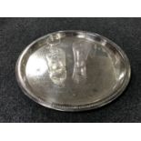 A large silver plated tray,