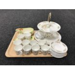 A tray Aynsley cottage garden comport, ten matching cups and saucers,