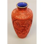 A Chinese cinnabar lacquer vase CONDITION REPORT: Height 20.5cm.