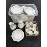 A box of Johnson Brothers dinner ware