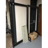 Two sets of metal shop shelving (dismantled)