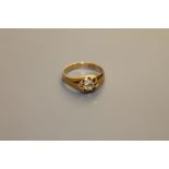 18ct antique signet ring set with old cut diamond, approximately .5 carat 4.