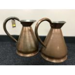 Two copper 1 gallon jugs