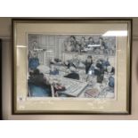 Two signed limited edition Bob Farndon prints - Court room scenes,