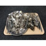 A tray of flat-ware,