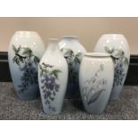 Five assorted Bing & Grondahl Danish vases,