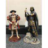 A Regency Fine Arts figure of Henry VIII and a Leonardo Collection figure of King Arthur