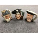 Three large Royal Doulton character jugs - Don Quixote,