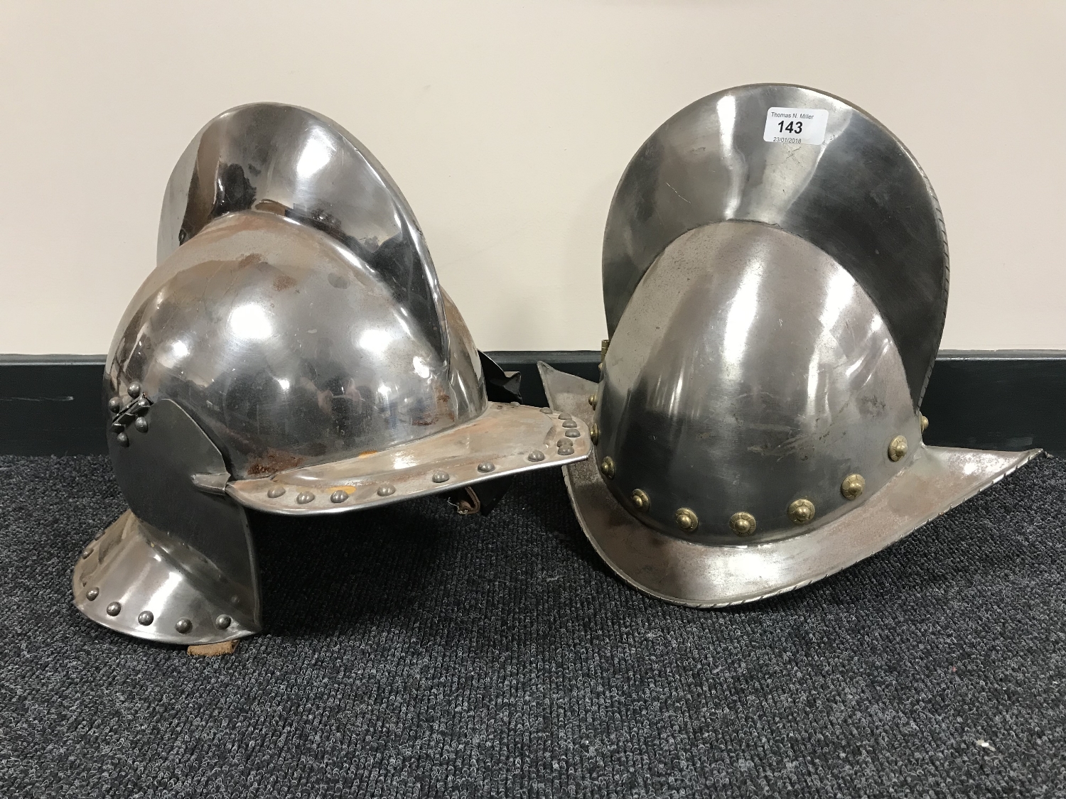 Two period style military helmets