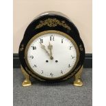 An ornate 19th century Lenzkirch lacquered and gilded time-piece, height 44 cm.