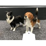 Two Beswick figures - Beagle and Border Collie