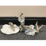 Three Nao figures of ballerinas