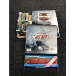 Tray of two boxed Atlas jet age military aircraft together with two boxed Corgi Super Hauliers and