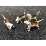 Four Beswick hounds