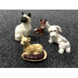 A Beswick figure - Siamese cat, number 1887, a Beswick figure of a fox,