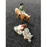 A Beswick figure - a boy on a pony, model 1500, palomino,