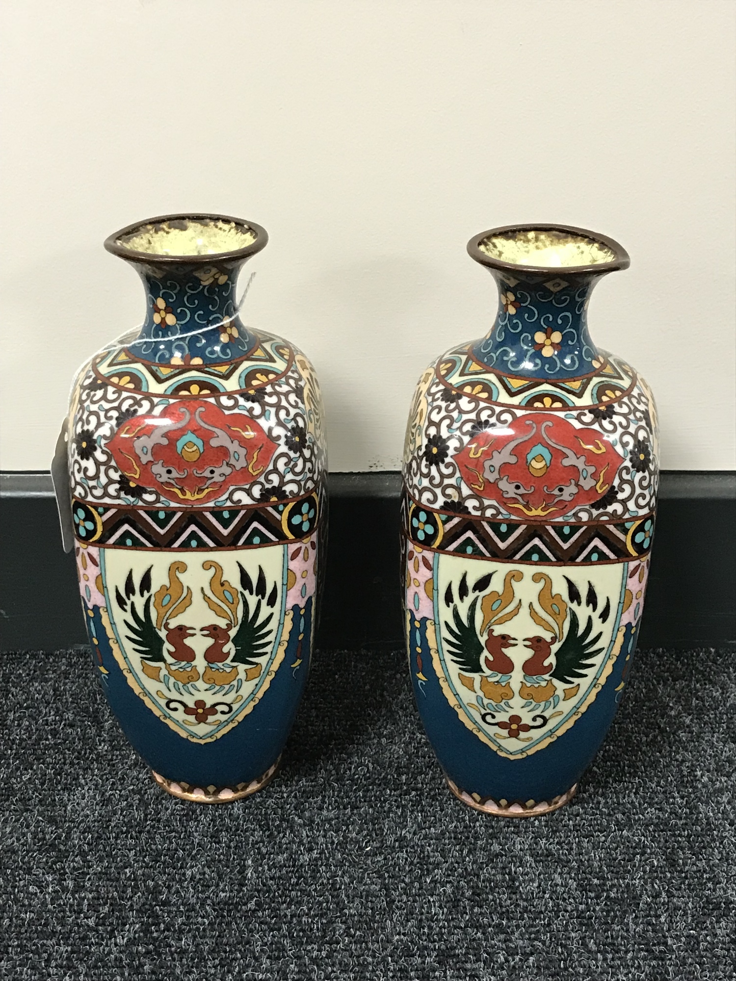 A pair of cloisonne vases