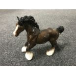 A Beswick horse - cantering shire horse, model 975, brown,