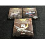 Three boxed Corgi The Aviation Archive classic propliners and three Aviation frontier airliners