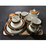 A tray of twenty eight pieces of Swedish Annikas pottery tea china