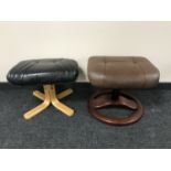 Two late 20th century leather topped footstools