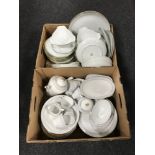 Two boxes of Bing and Grondhal dinner ware,