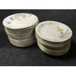 Thirty K & A Bavarian floral patterned dinner plates and bowls