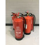 Six fire extinguishers