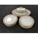 Fifteen pieces of Royal Worcester Vitreous dinner ware including meat plate,