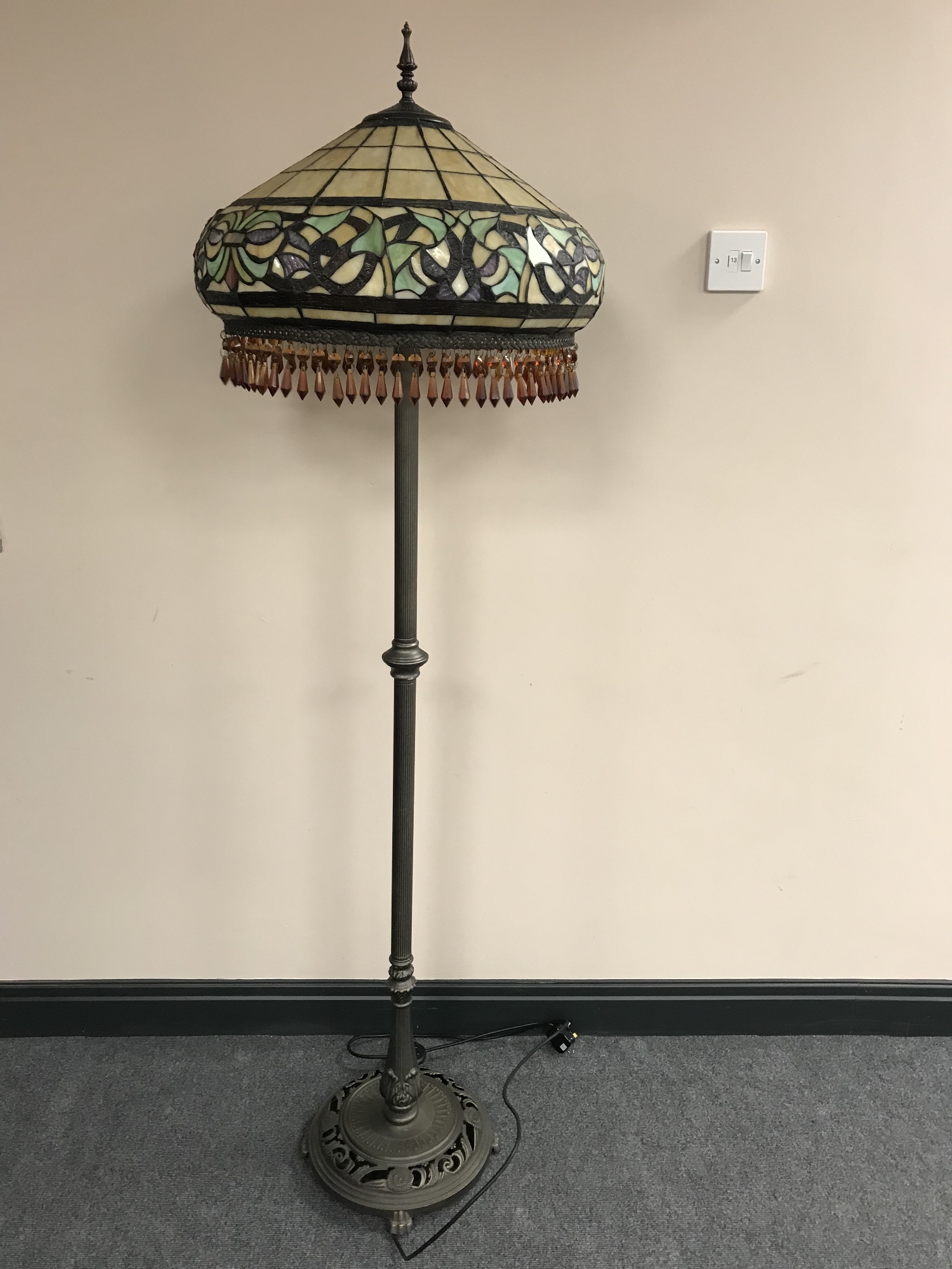 A Tiffany style floor lamp with shade