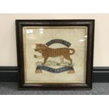 A Royal Leicestershire Regiment embroidered panel - Leicester Hindustan,