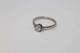 A platinum diamond solitaire ring CONDITION REPORT: Approximately 0.5 carat.